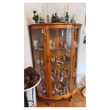 Wooden Round Glass Curio Cabinet NO CONTENTS