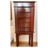 Cherry Wood Jewelry Cabinet 15 x 10 x 38 in