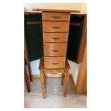 Oak Jewelry Cabinet 14 x 10 x 37 in