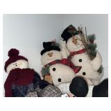 3 plush holiday snowmen