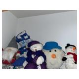 Shelf lot - plush holiday snowmen