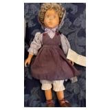 Handcrafted Wood Doll 19 in , Porcelain Doll 16