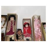 Porcelain dolls- variety shelf lot