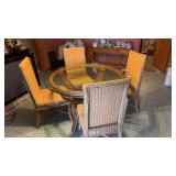 Wooden Glass Dining Room Table W 4 Chairs
