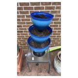 Table and Flower Pot Blue