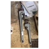 Two Ridgid Aluminum Pipe Wrenches 24 and 14 Inch