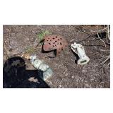 Metal Frog, Sprinkler, Angel Statues