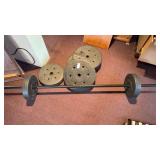 Curl Bar, 2 10 lb weights, 2 15 lb weights, & 2