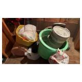 Lot of Plastic Tubs and Tarps