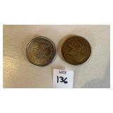 2 National Rifle Association Coins