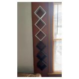 Wooden diamond-shaped floating wall shelves