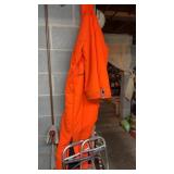 Orange Hunting Suit and Walker