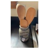 Carnegie Mellon Stoneware Jar and Wooden Spoons