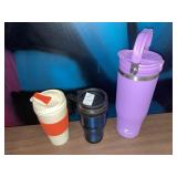 3 water bottles/ coffee mugs