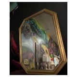 Large gold trim mirror