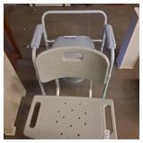 Medical Folding Steel Bedside Commode,shower