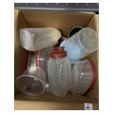 Assorted plastic containers