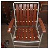 MCM aluminum and wood-slatted folding patio