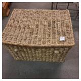 Square lided wicker basket 18 1/2