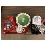 Tea pot, tray & variety kitchenware