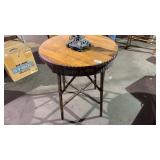 Wooden Top Wicker Table