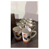 8 Rooster Mugs