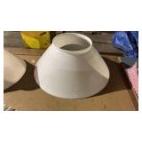 2 White Glass Slant Lamp Shades, 10in. and 14in.