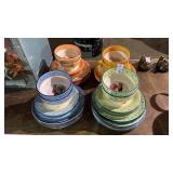 Provincial Rooster Colorful China Set