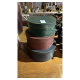 3 wooden, shaker-style nesting circular boxes