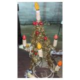 VTG gold mesh or tinsel lighted Christmas tree