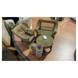 Wicker Furniture Decor and Apple Glasses