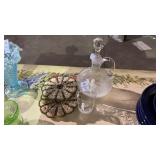 Crystal Decanter Set and Potholders