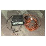 10 Amp Battery Charger and Orange Extension Cord