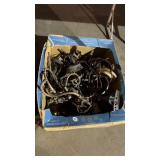 Box of Antique Lamp Parts Some Brass