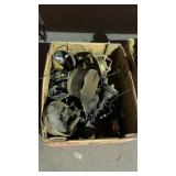 Box of Antique Lamp Parts Some Brass