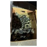Box of Antique Lamp Parts Some Brass