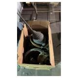 Box of Antique Lamp Parts Some Brass