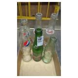 (6) glass soda bottles