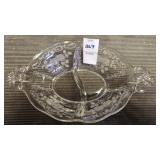 Vintage Heisley divided relish bowl, rose pattern
