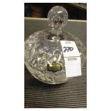 Vintage Zajecar 4' lead crystal bowl w/lid