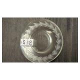 (7) 6' etched glass salad plates