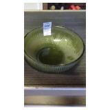 Vintage E.O. Brody 6" green ribbed bowl