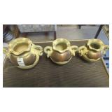 Set of 3 pottery vases