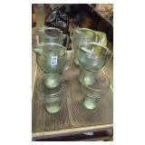 (4) Coca-Cola glass pitchers & (2) 7" glass cups