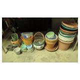 Large lot of flower pots