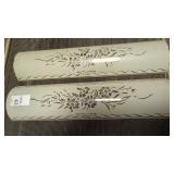 (2) vintage glass light covers, 3.5' x 15'