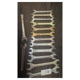 Lot of metric open end wrenches