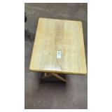 (2) Wood folding tray tables