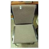 Pair of chrome frame/fabric stackable chairs