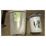 (2) pet food storage containers